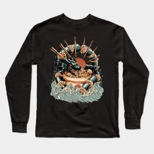 Dragon Sushi Ramen - Black Version Long Sleeve T-Shirt